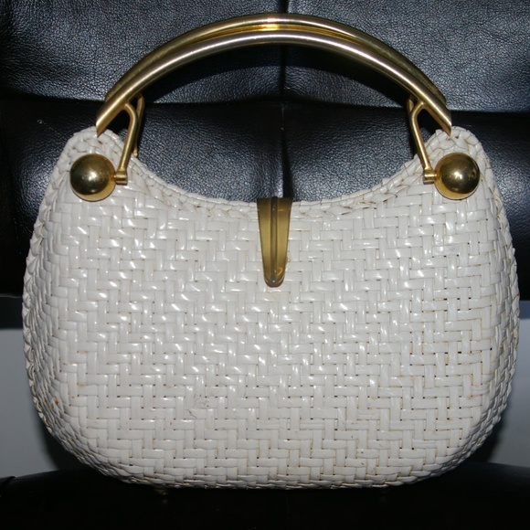 Rodo Handbags - Vintage White Wicker Purse handbag